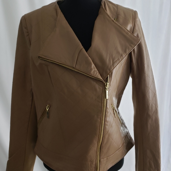 IMAN Jackets & Blazers - Iman Faux Leather Moto Jacket